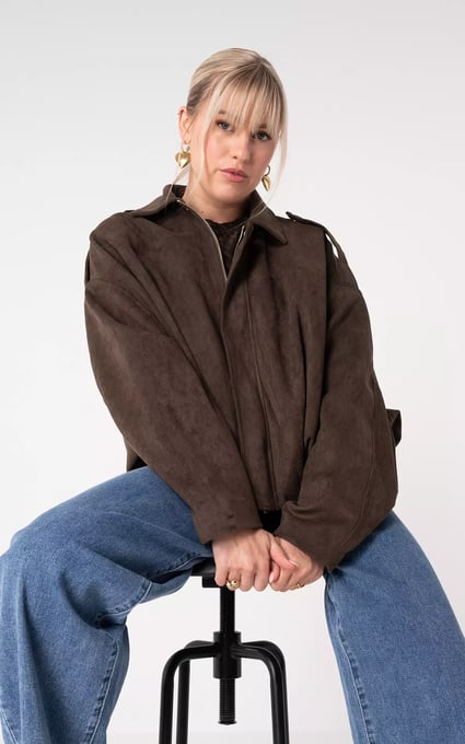 Guts & Gusto Oversized Jacke - Dunkelbraun