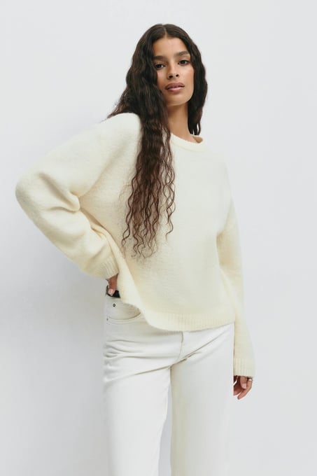 Gina Tricot Crew neck knitted sweater - Weiß 