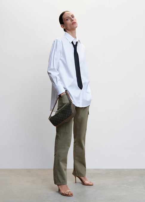 Schultertasche mit Logo-Print