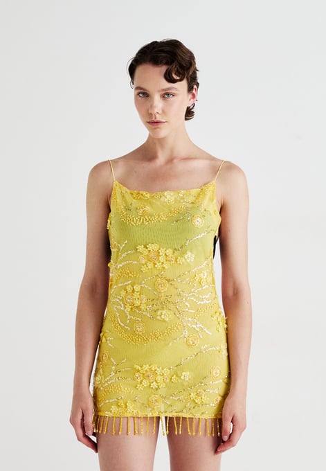 BEADED MIRAGE DRESS - Cocktailkleid/festliches Kleid - yellow