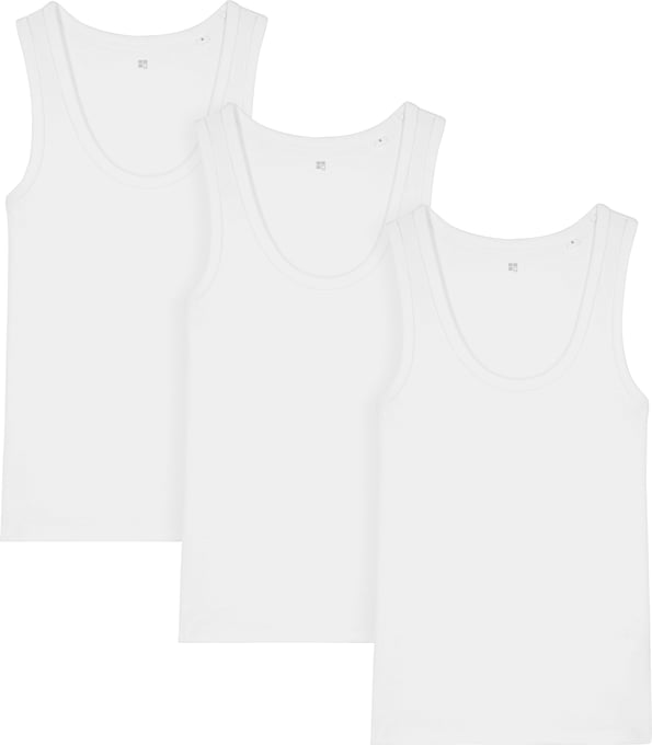 Fitted Tank-Top aus Bio-Baumwolle - 3er-Pack - white