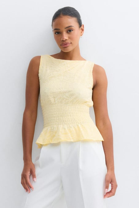 Gina Tricot Lace smock top - Gelb 