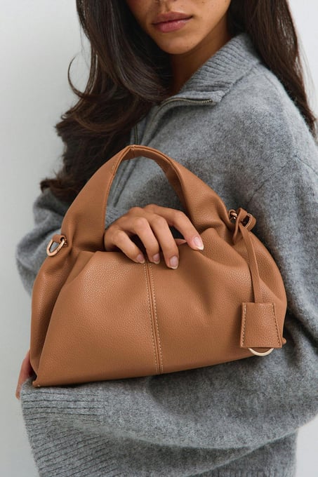 Braided top handle bag