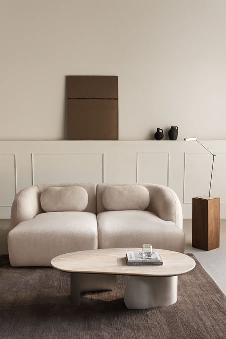 Modulares 2-teiliges Chaiselongue-Sofa aus Chenille Coquette
