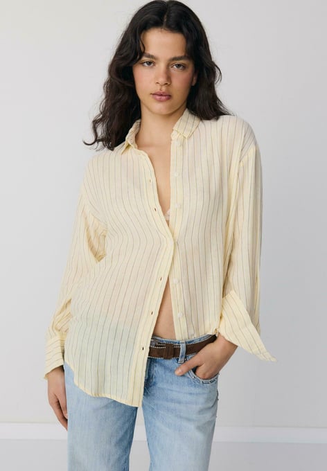 Stradivarius BASIC DOUBLE FABRIC SHIRT