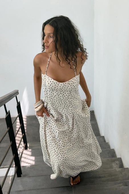 Zara Midikleid mit Punkten 