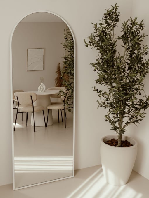 Studiomeen Großer Standspiegel Oval 180x70 Weiß