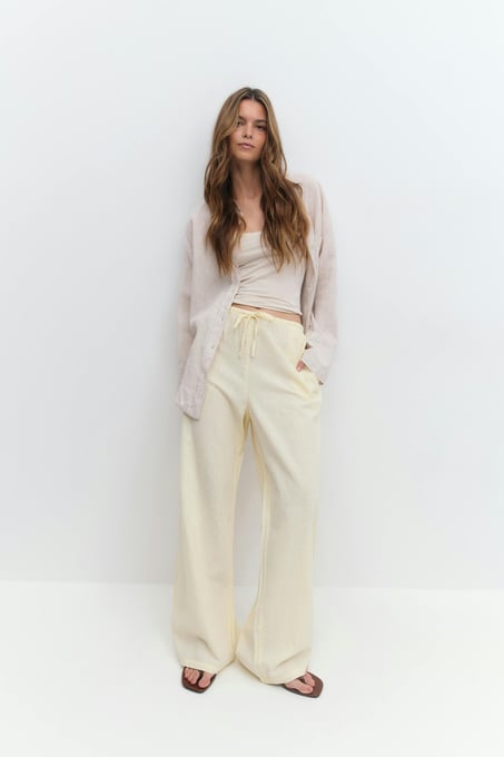 Gina Tricot linen blend trousers - Gelb
