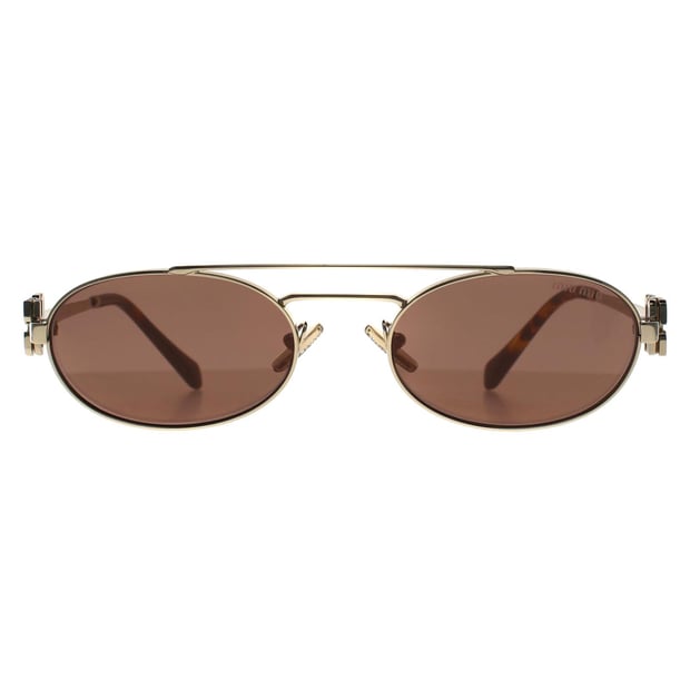 Miu Miu Oval Damen Blassgold Braun Silber MU 54ZS
