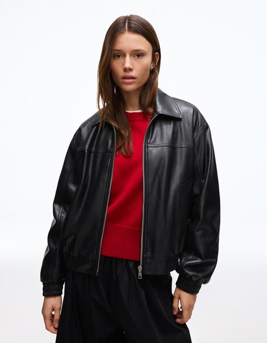 Bershka  Jacke in Leder-Optik 
