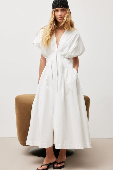 NA-KD Midikleid aus Plissee-Baumwolle