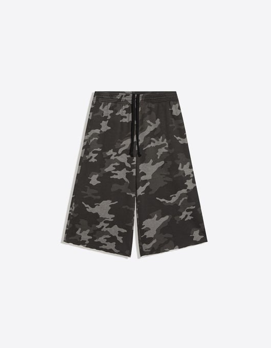 Lange Frottee-Bermuda mit Print
