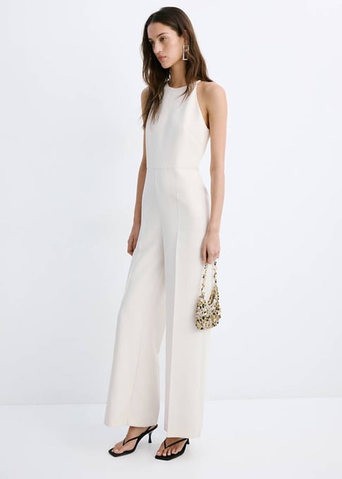 MANGO Langer Jumpsuit mit Halterkragen