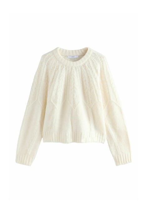 BLEND CABLE KNIT CREW NECK - Strickpullover - ecru cream