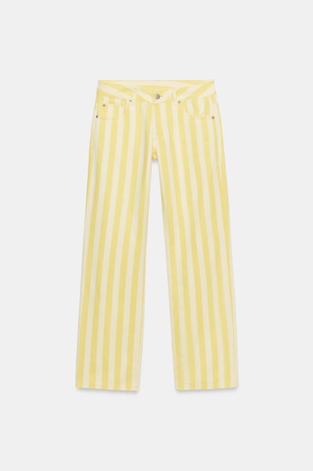 ZARA TRF JEANS MIT GERADEM BEIN UND STREIFENMUSTER