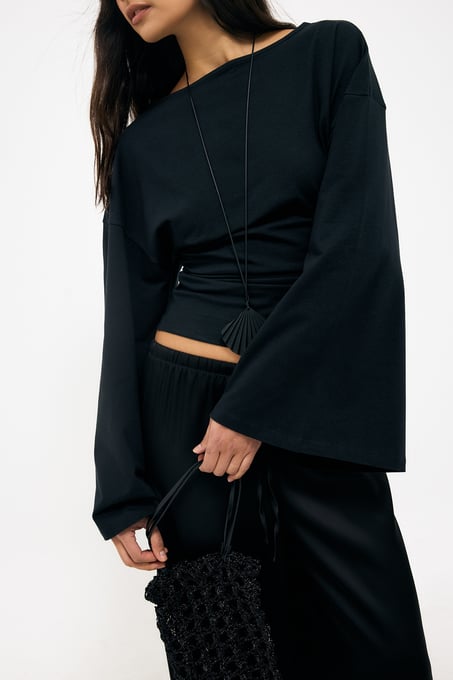 Soft Cotton Wide Sleeve Jersey Top