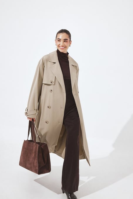 NA-KD Oversize-Trenchcoat Beige