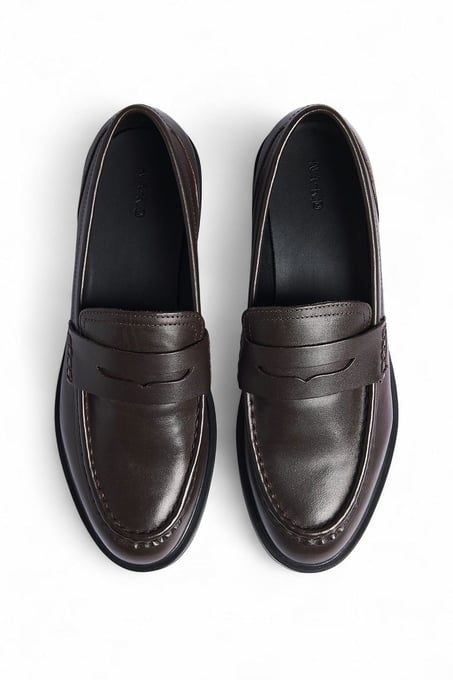 NA-KD Leder-Slipper Braun