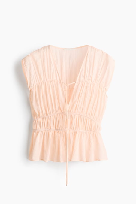 Baumwollbluse mit Raffungen