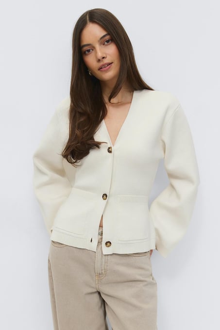 Gina Tricot Knitted cotton cardigan - Weiß 