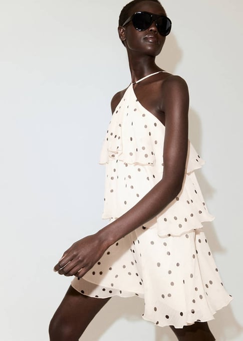 MANGO Halterkleid mit Polka-Dots 