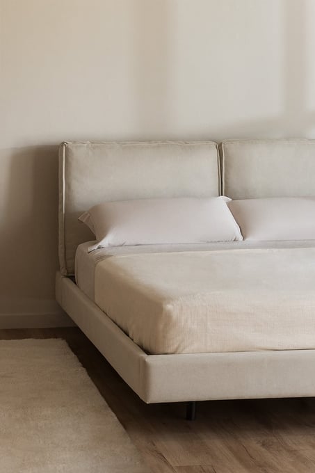 Gepolstertes Bett für Matratze 160x200cm Eierschalenweiß Ketia