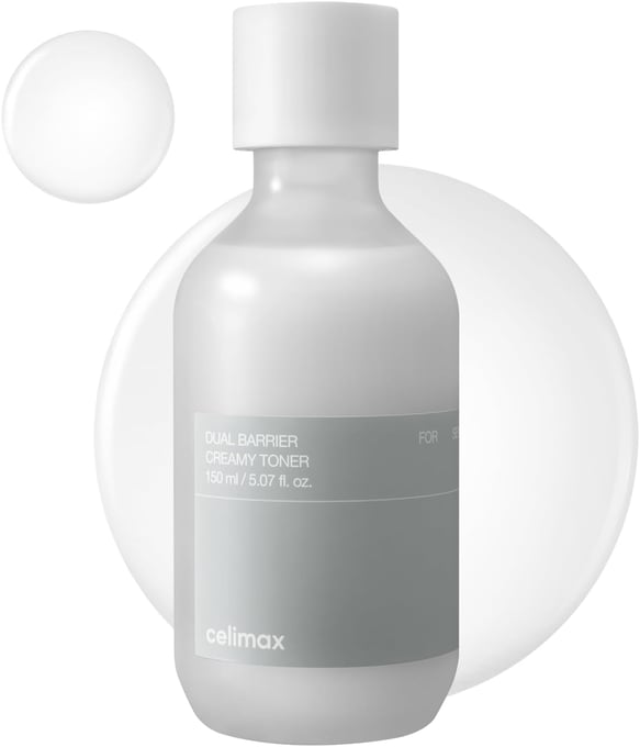 celimax Dual Barrier Creamy Toner - mit Ceramiden & Peptiden, öl- und alkoholfrei, mild für empfindliche & fettige Haut, langanhaltende Feuchtigkeit, Korean Skincare, 150 ml