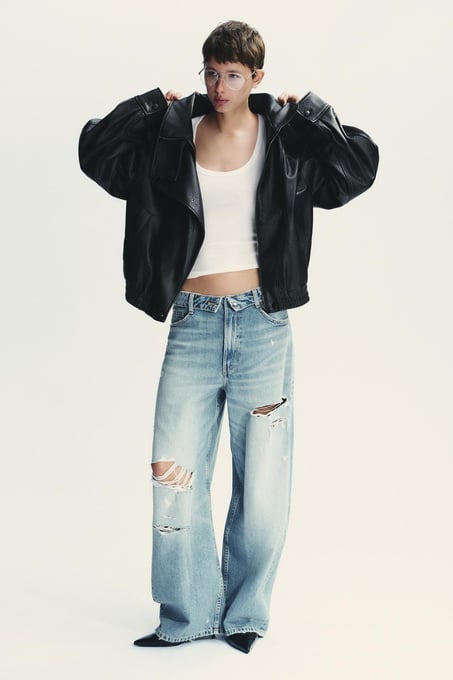 Zara Jacke in Lederoptik 