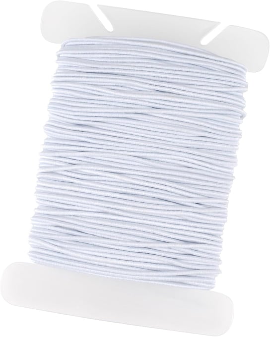 20 m Elastic Band for Bracelets, 1 mm Hat Rubber, Rubber Cord, White | Rubber cord, bead cord, elastic thread for DIY crafts, jewellery making, necklaces