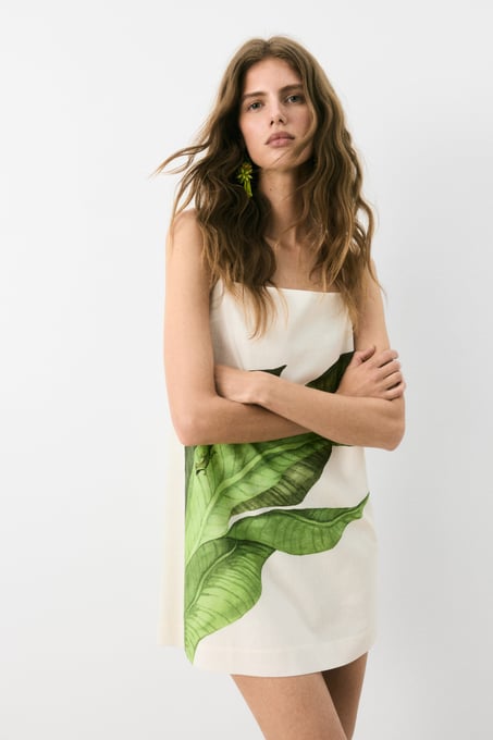 Trägerkleid aus Leinenmix