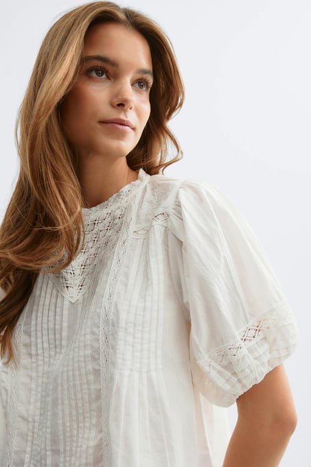 Gina Tricot Broderie anglaise top - Weiß 