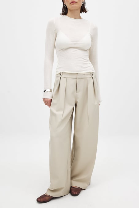 Mid Waist Suit Pants