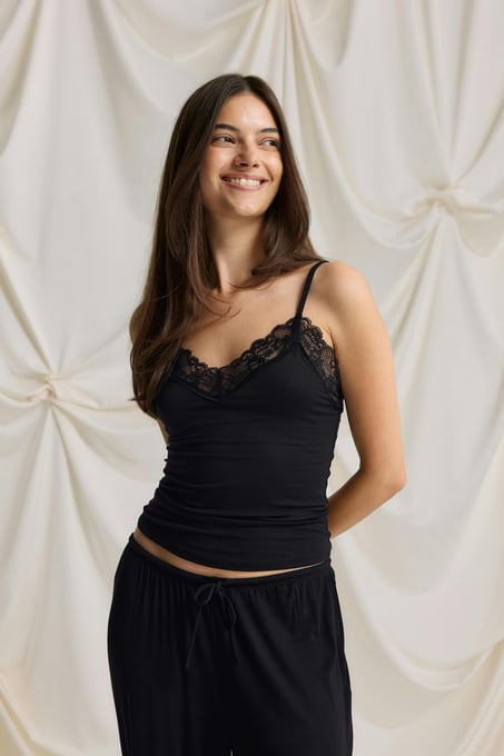 Soft lace loungewear singlet