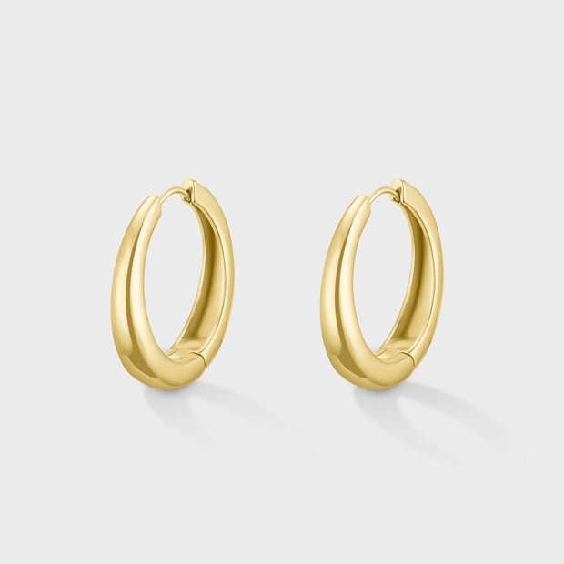 Cluse Essentielle Round Large Hoop Earrings, Gold Colour