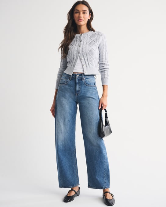 Abercrombie & Fitch High Rise Barrel Jeans