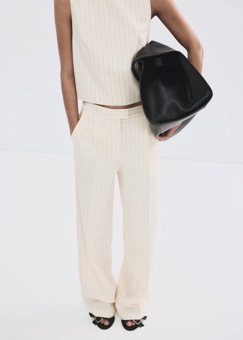 MANGO Anzughose mit Nadelstreifen 