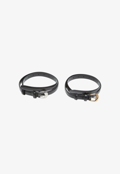 Urban Classics 2-PACK - Gürtel - black silver black gold