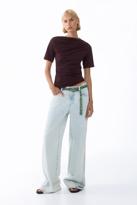 H&M Asymmetrisches Shirt mit Drapierung