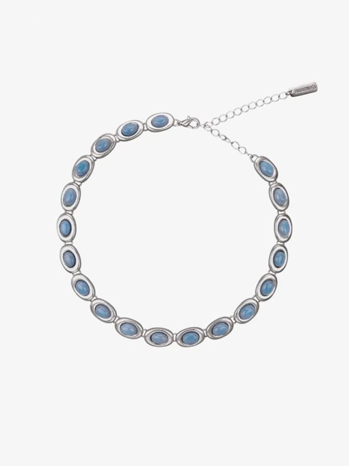 I gave you my heart Blue Silver Necklace