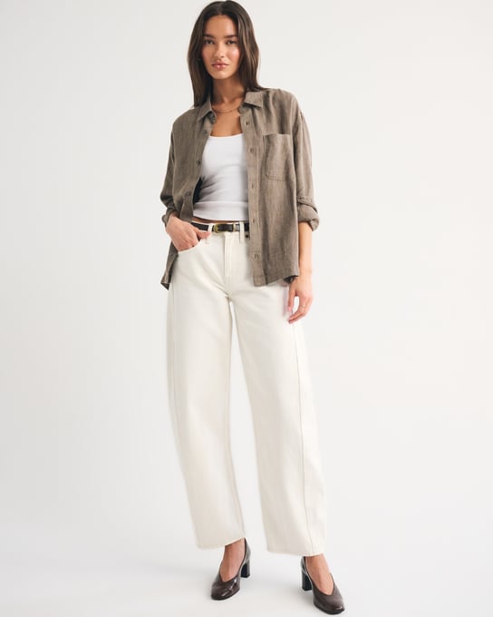 Abercrombie & Fitch Mid Rise Barrel-Jeans