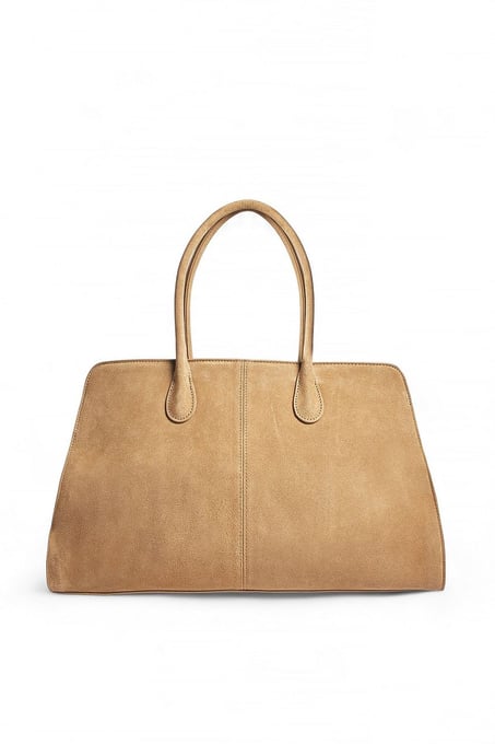 große Wildleder-Tasche Beige