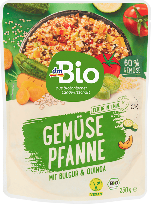 Fertiggericht, Gemüsepfanne mit Bulgur & Quinoa, 250 g
