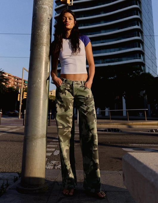 Straight-Fit-Hose mit Print
