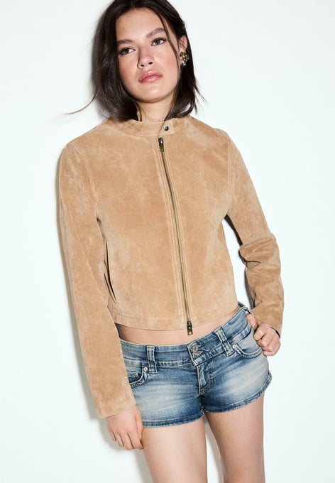 Lederjacke - stone
