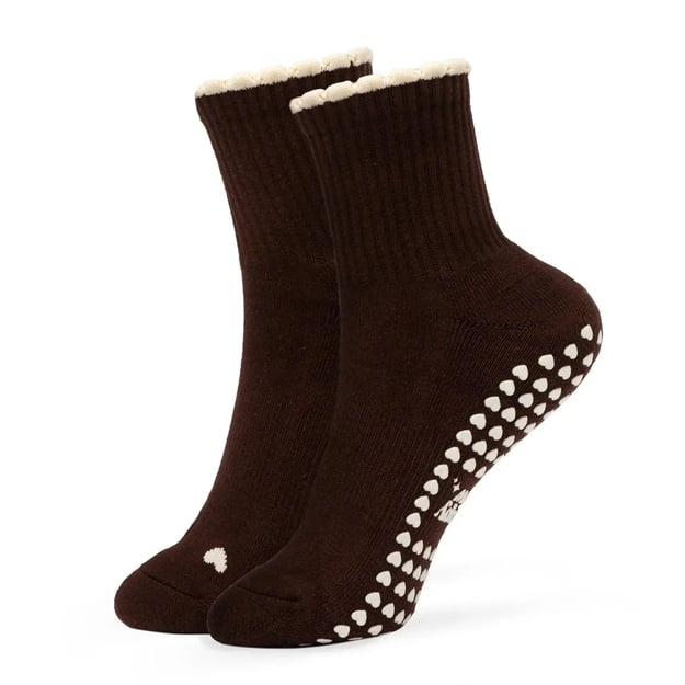 grippyglow Pilates Socken aus Baumwolle I Basic Espresso