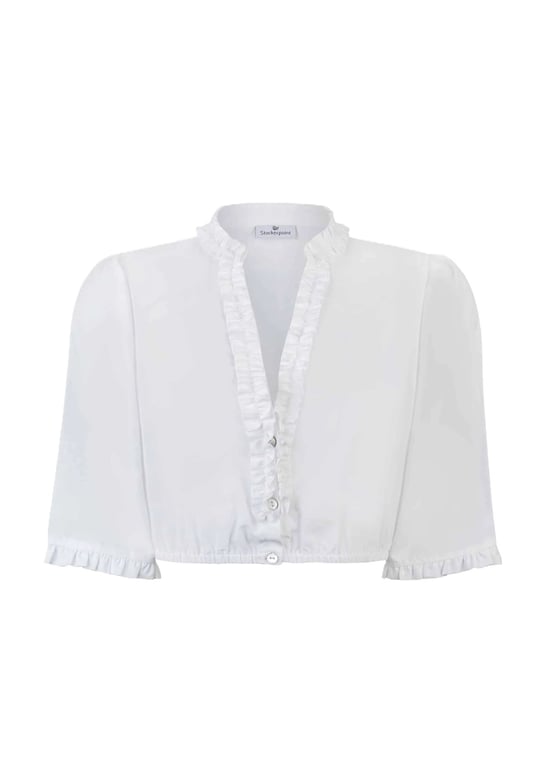 STOCKERPOINT Dirndlbluse, Stehkragen, V-Ausschnitt, für Damen, weiß, 48