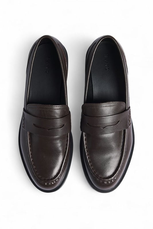 NA-KD Leder-Slipper Braun