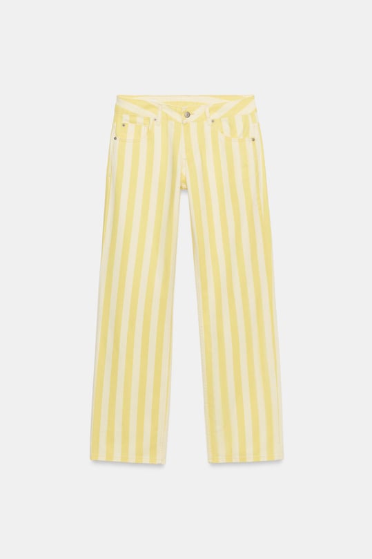 ZARA TRF JEANS MIT GERADEM BEIN UND STREIFENMUSTER