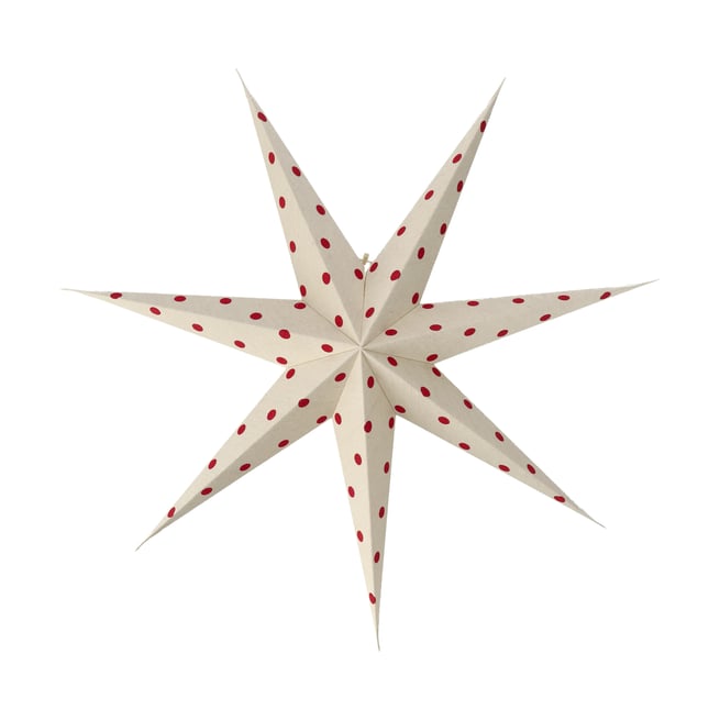 Bare Adventsstern weiß-rote Punkte, 80 cm