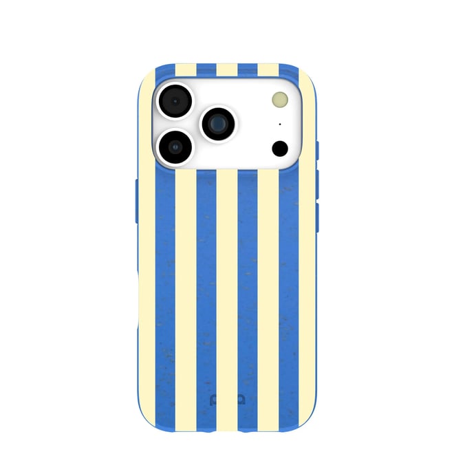 Pela Case Electric Blue Butter Stripes iPhone 18 Pro Case